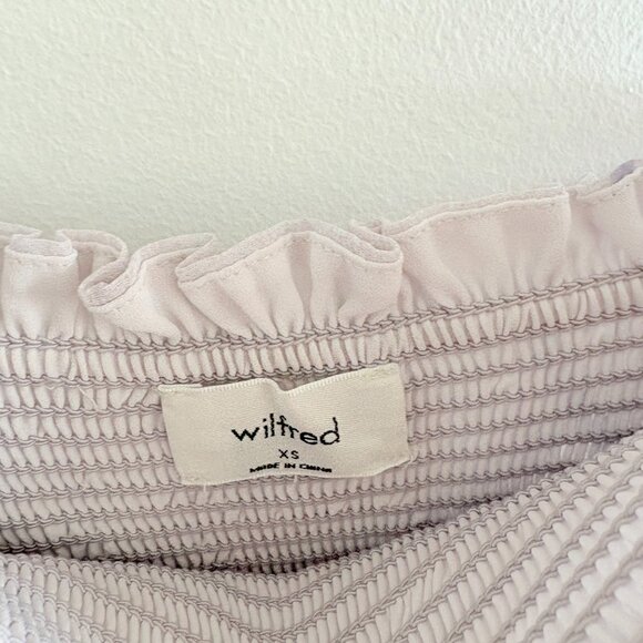 Aritzia Wilfred Catamaran Tiered Smocked Printed Dress Lavender Lilac Purple XS - Picture 7 of 8